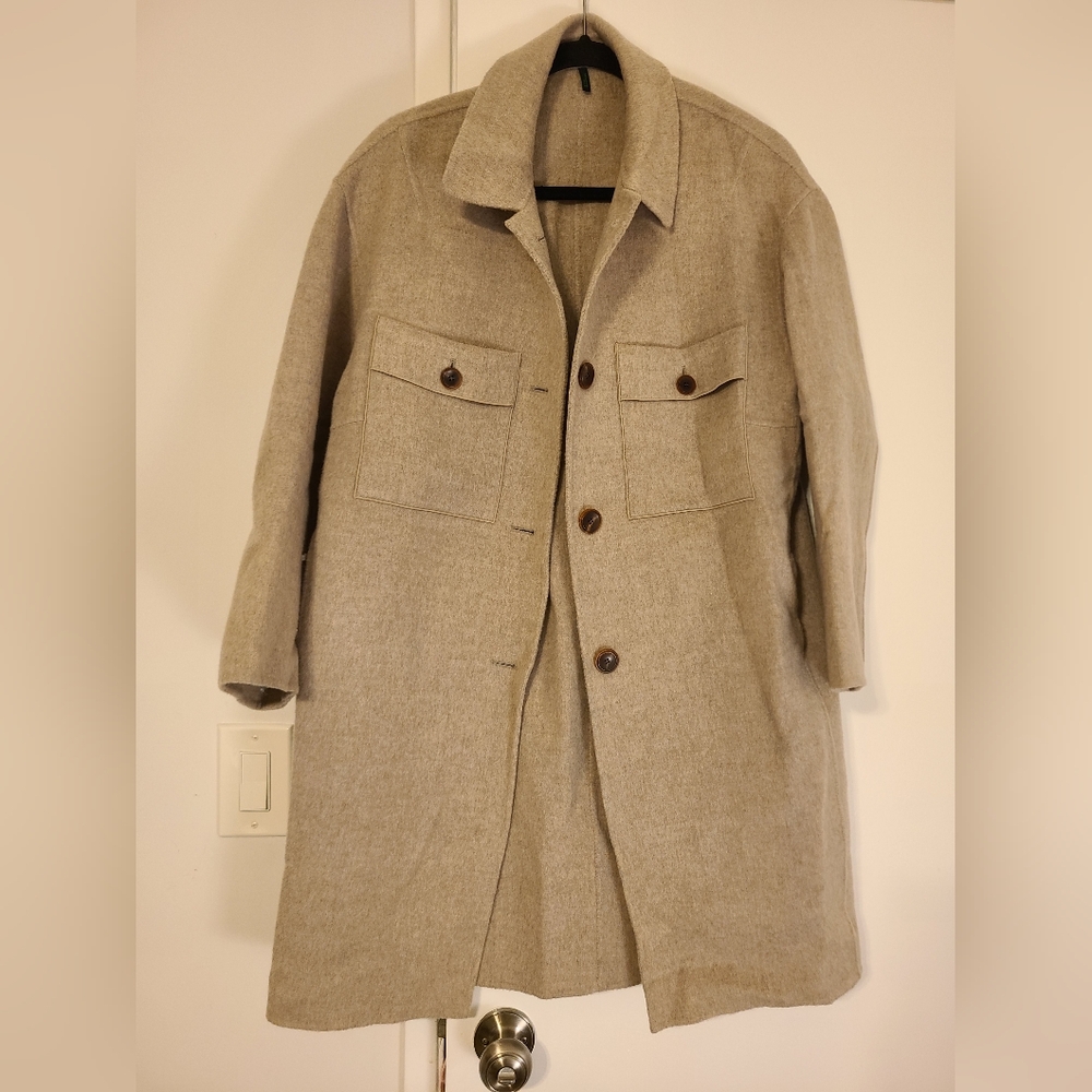 Gray Wool Coat - image 1